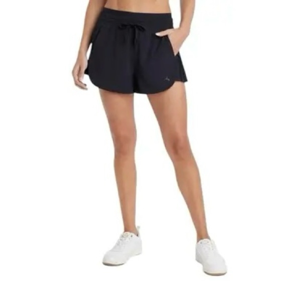 Women's JoyLab Black High-Rise Pleated Side Athletic Shorts